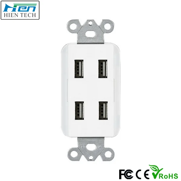 13a Dual USA USB Switched Wall Socket Outlet