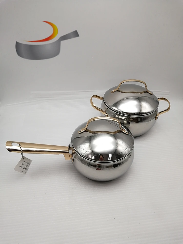 Factory 12pcs Goldplated Knob And Handle Stainless Steel Cookware Set