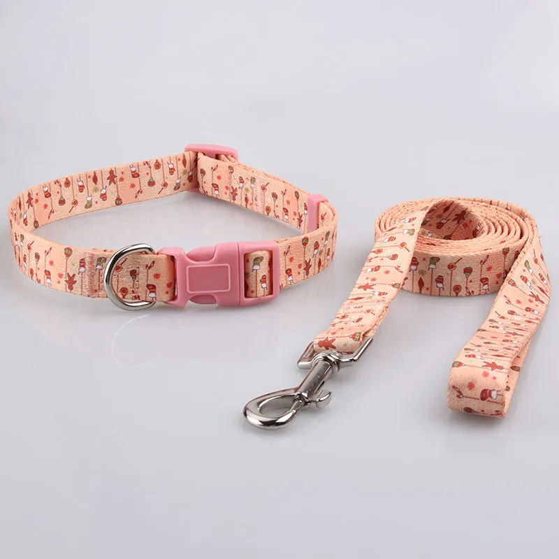 Custom Sublimation Polyester Printing Dog Collar Leads With Dog Samples 