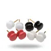 white black red Set of 8 Trad Button Ceramic Knobs