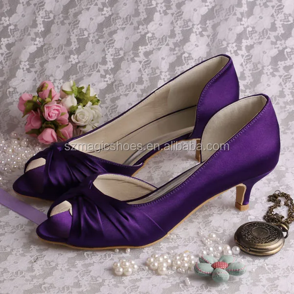 20 Colors)bridal Low Heel Purple Dress 