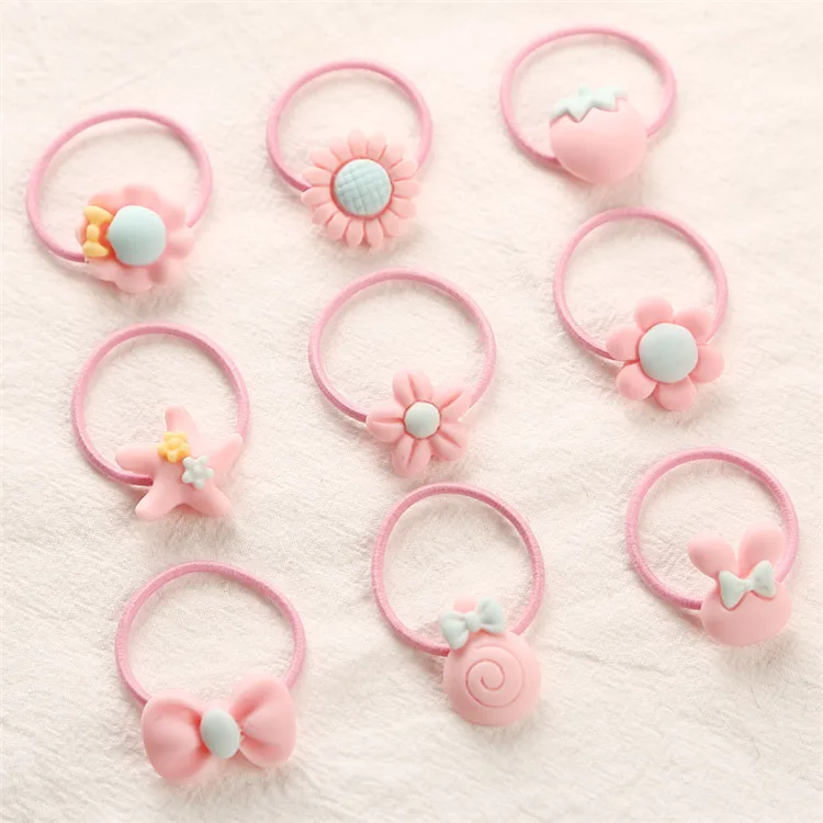 3cm Pink Hair Rubber Bands Accessories Wholesale New Fashion Candy ...