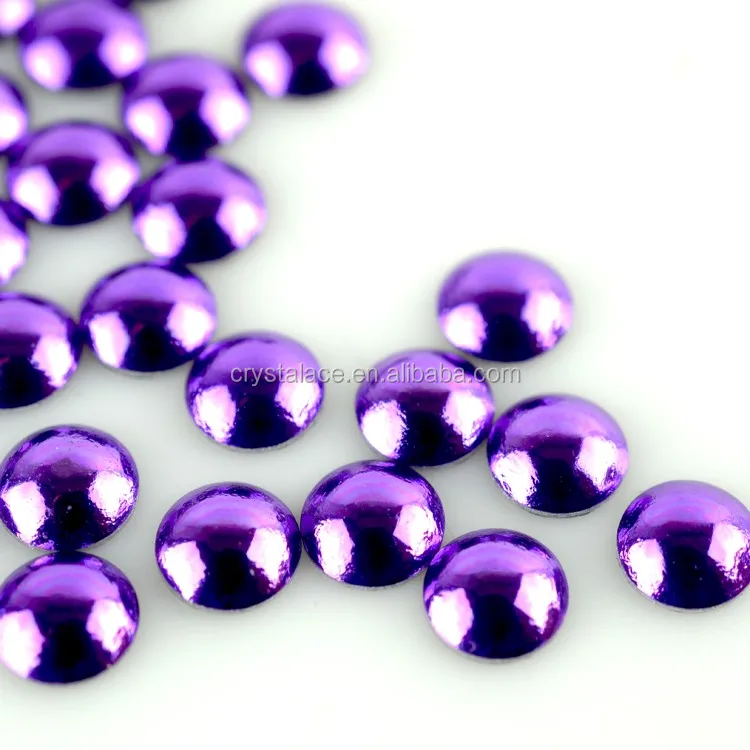 Shinny Purple hotfix half rounds, Assorted sizes hot fix pearls, heat transfer domes