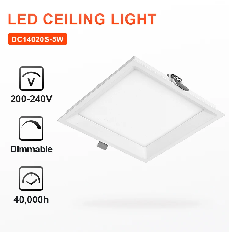 Adjustable Cutting 75*75Mm 5Watt House Led Ceiling Lights Square 9W 12W 16W Flush Mouted Led Ceiling Light