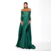ZNK24 vestidos de fiesta Long Sleeve Glitter Powder Fabric Off Shoulder Sparkling Detachable Skirt Luxury Evening Dresses