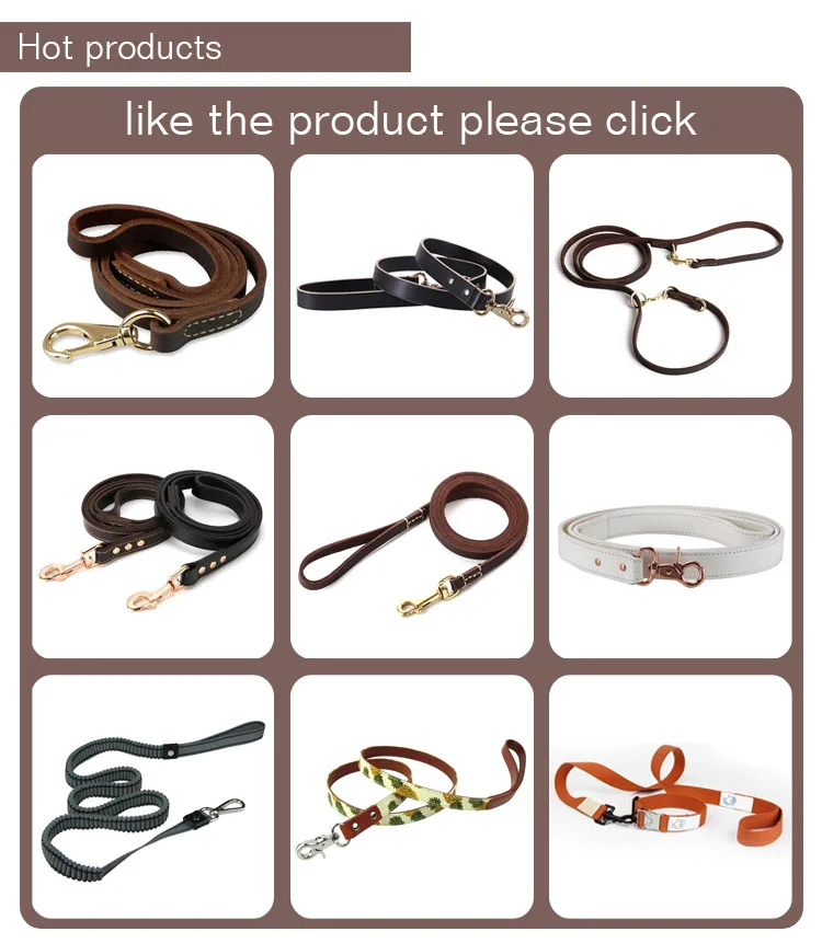 Wholesale Customized Handmade High Quality Leather Dog Collar And Leash