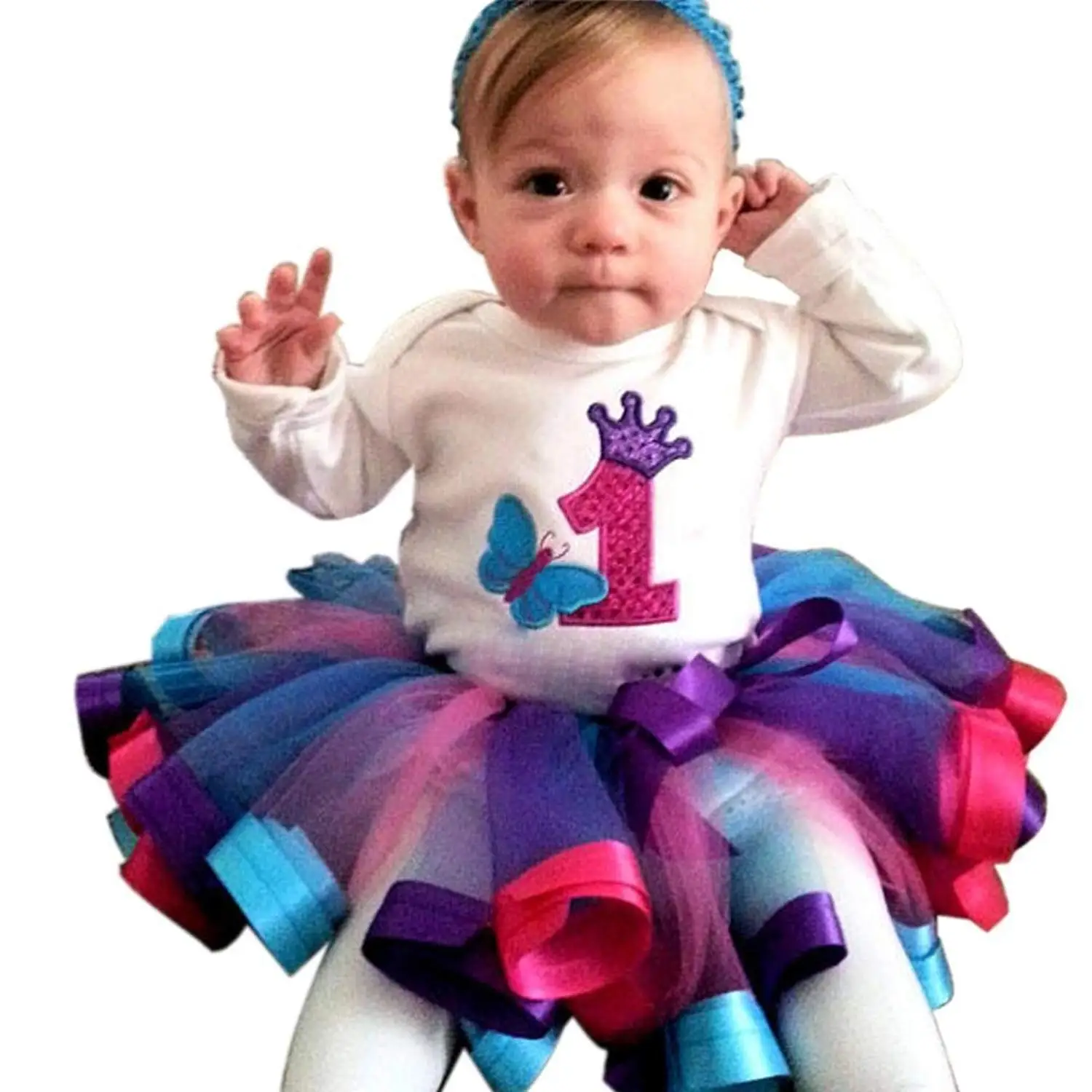 GBSELL Girls Kids Rainbow Pettiskirt Bowknot Skirt Tutu Dress Dancewear
