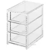 3 Clear Drawers Acrylic Reading Glasses Display Organizer Holder with Handles