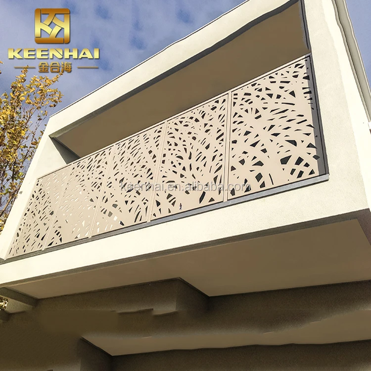 Outdoor Powder Coated Laser Cut Aluminum Metal Panel Balcony Divider ...