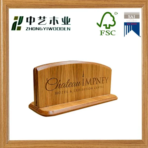 Wholesale Restaurant Wooden Menu Holder Wood Table Stand Drink Menu