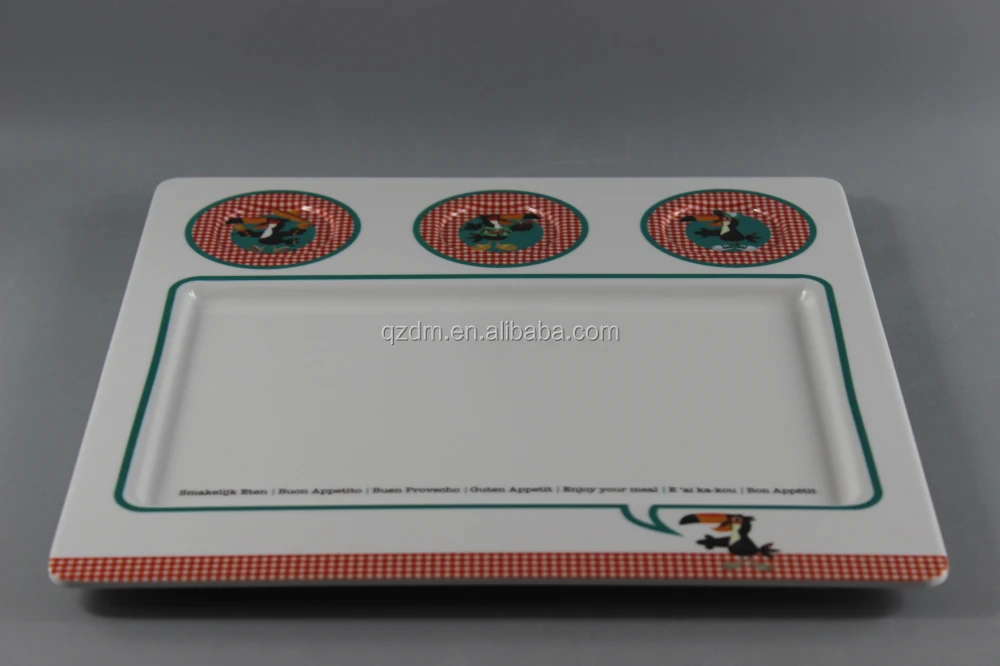 Food Grade Melamine Square Tray With Bowl Holder