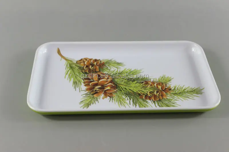2 color melamine small tray for breakfast