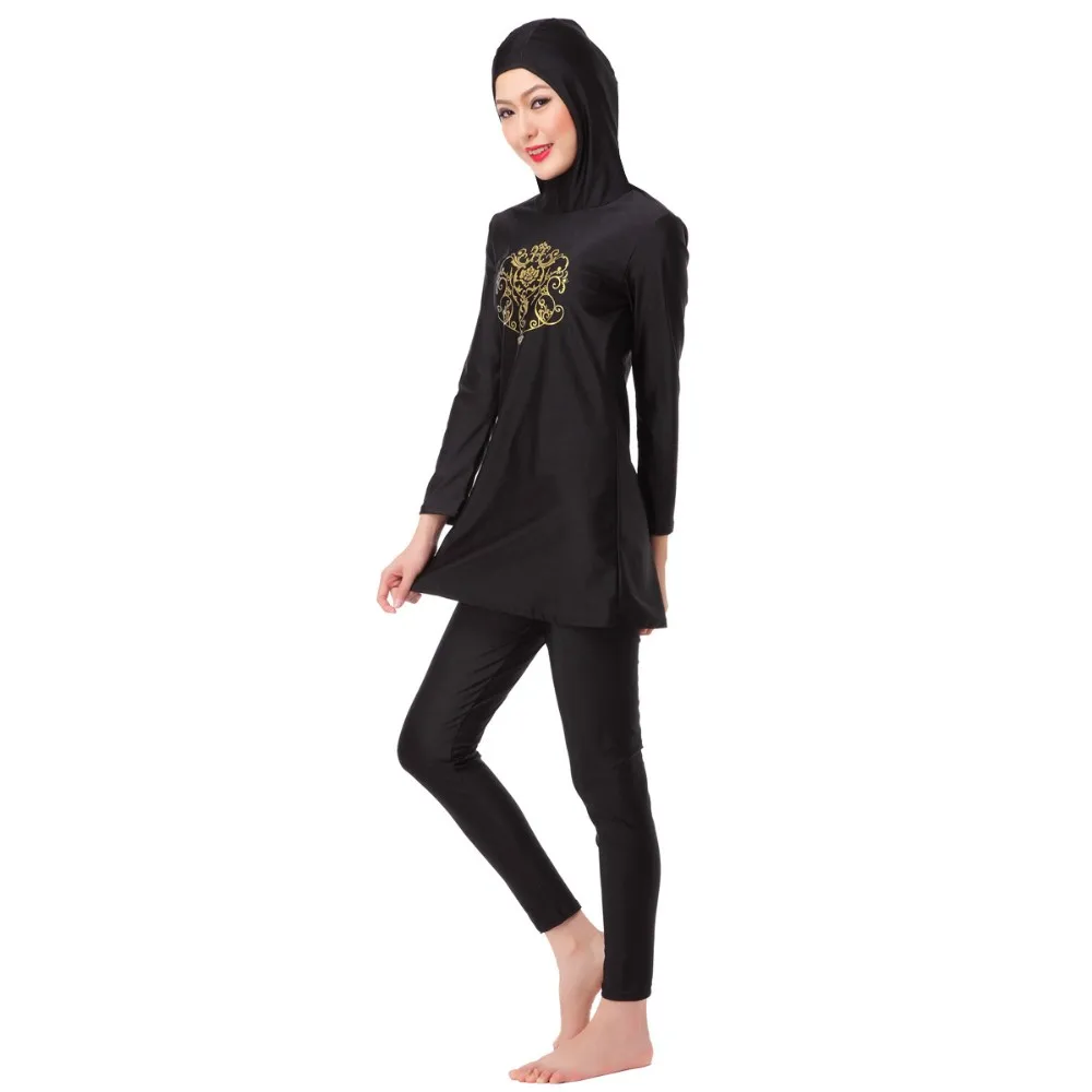 Hw10h 3 Colors Muslim Swimwear Islamic Swimsuit Adult Traditional