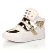 or10775h 2018 new boys and girls single-shoe leisure high top sneakers Korean version of kids riveted flat fit light shoes