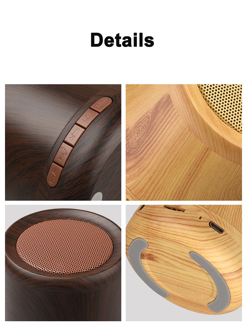 High Quality Wireless Bamboo Barrel Bluetooth Speaker