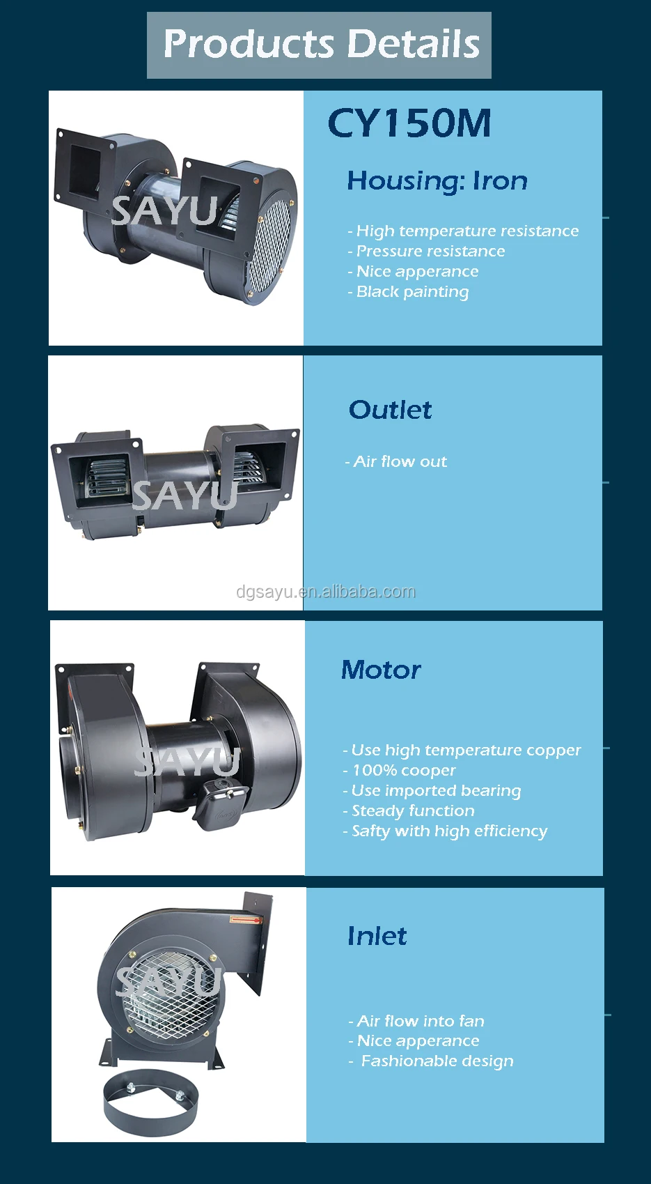Centrifugal Fan, CY150M, 220V, 560w - detail 6