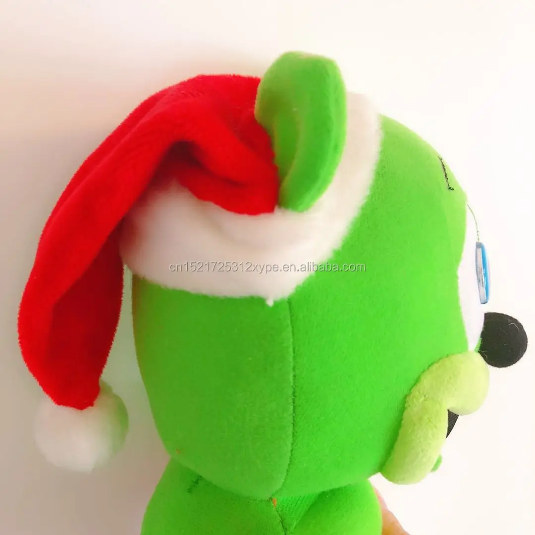 Green Christmas Hat Gummy Bear Plush Toy With Big Mouth With Musical Instruments Buy Gummy
