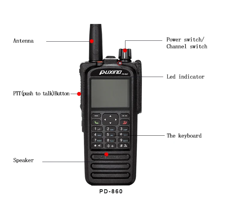 Puxing Portable Walkie Talkie Pd860 Best Rated 2 Way Radios Ip67 Vhf
