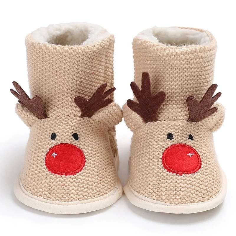 Cute Randeer Cartoon Baby Christmas Shoes Booties