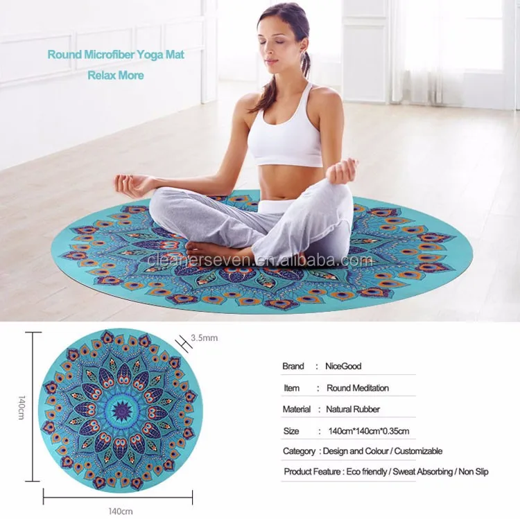 Anti Slip Natural Rubber Black Mat Yoga Round Big Yoga Mat Wholesale