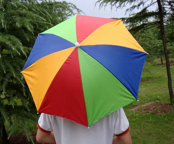 2015 促销紫外线保护折叠帽子伞彩色小伞帽子