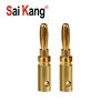 SaiKang hot sell gold copper 36mm 6mm audio cable adapter connector banana plug