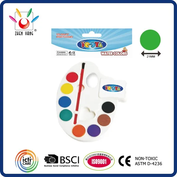 8 Color 21mm Water Color Set In OPP Bag With Header