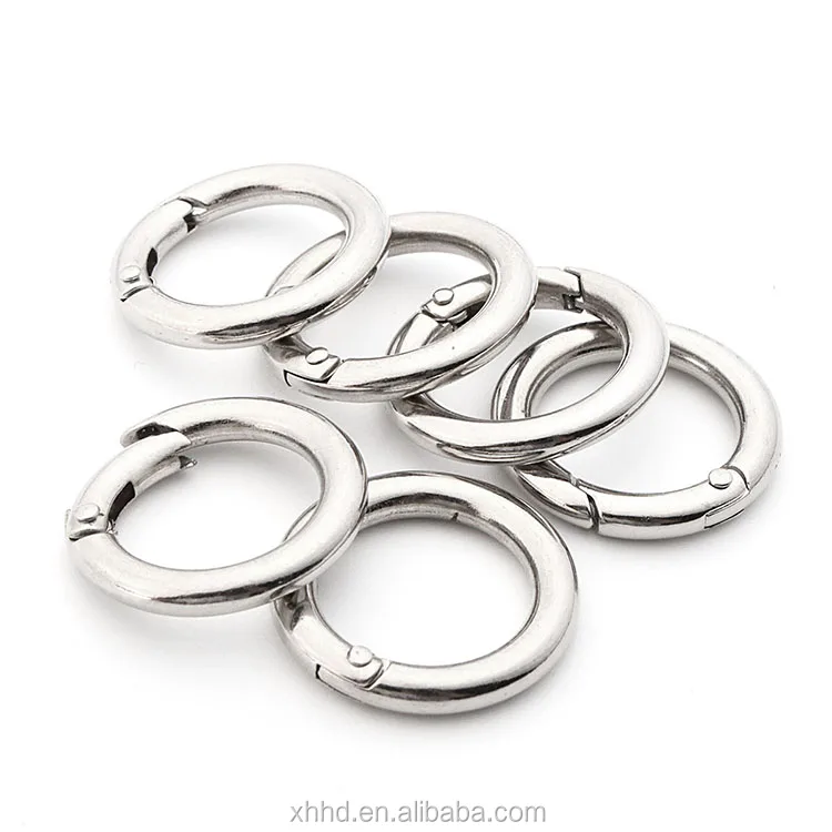 Small Circle Metal Carabiner Hook Spring Snap Round Keychain Carabiner