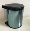 8L Stainless Steel Kitchen Cabinet Rotate Lid Save Space Trash can Garbage bin