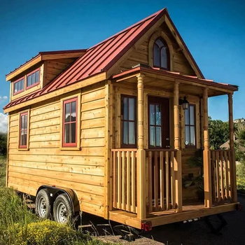 Log Home Of Latvia Prefabricated Green Tiny On Wheels Container Mobile ...