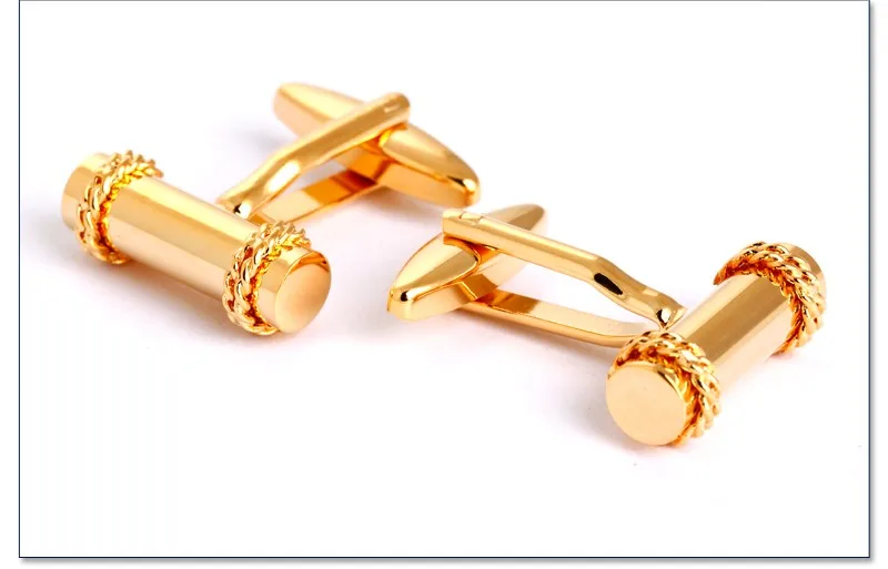 Luxury 24k Solid Gold Cufflinks Cylinder Mens Shirt Cufflinks Buy