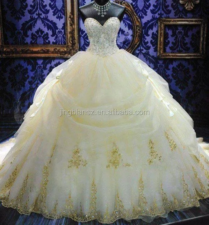 Gold Embroidered Wedding Dress
