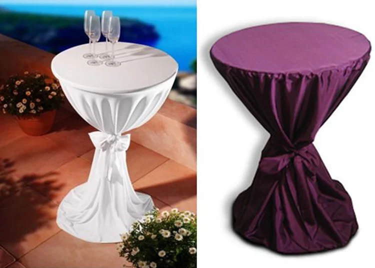 108&#039;&#039; 120&#039;&#039; Round Highboy Cocktail Tables White Linens Wedding