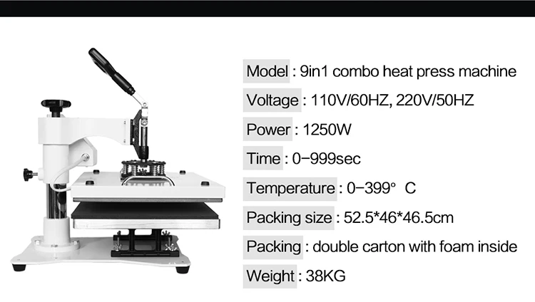 9 In 1 Magnet Semi-auto Combo Heat Press Machine 11 X 15 (280 X 380mm) -  Press - AliExpress