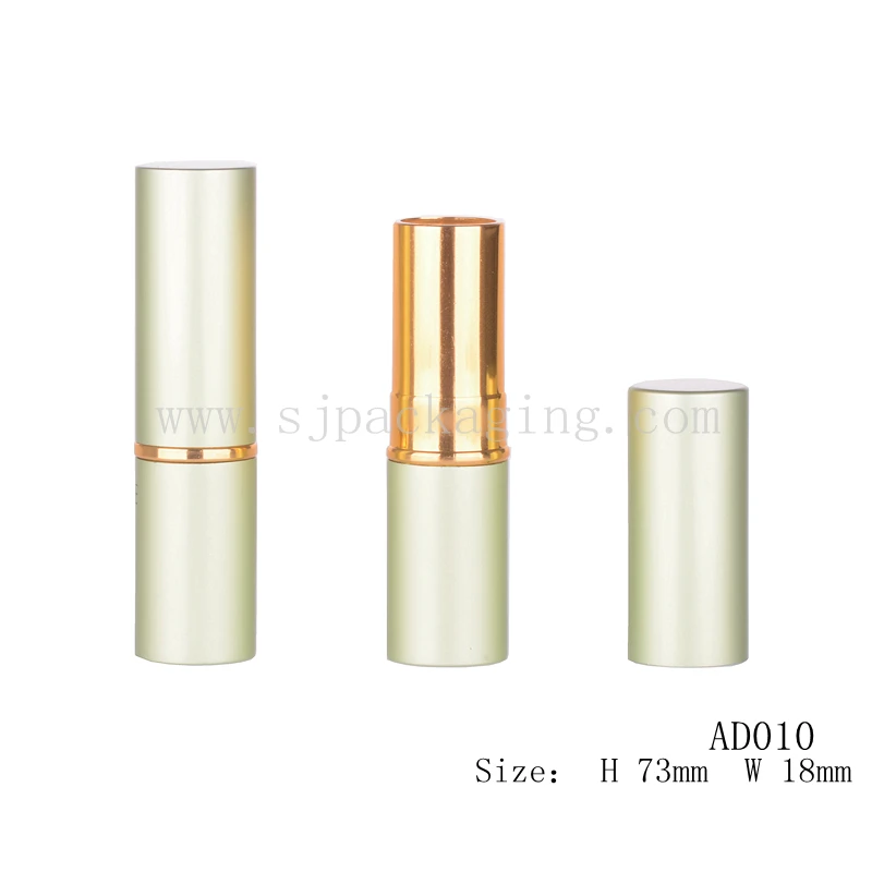 Glossy Gold Surface Coating Lip Balm Tube Empty Metal Lip Balm Tube