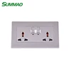 Multifunctional 2 Gang 13A 3 Pin Power Socket Universal Electrical Outlet With Neon