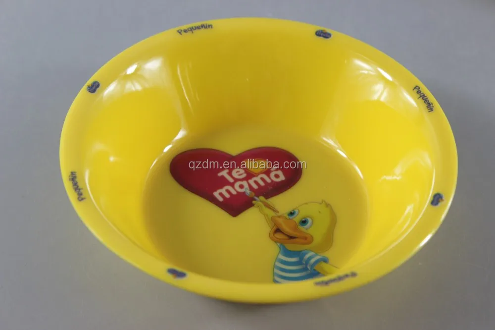 Solid Melamine Kids Dinner Bowl For Lunch With Logo Print