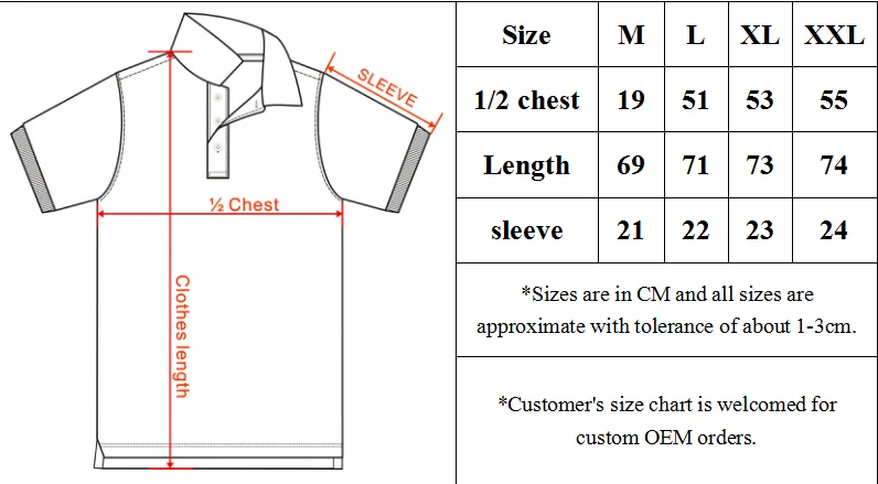 Shirt Collar Size Chart