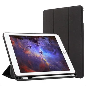 Leather Soft TPU Back Case for iPad 9.7 2017/2018 with Pencil Holder