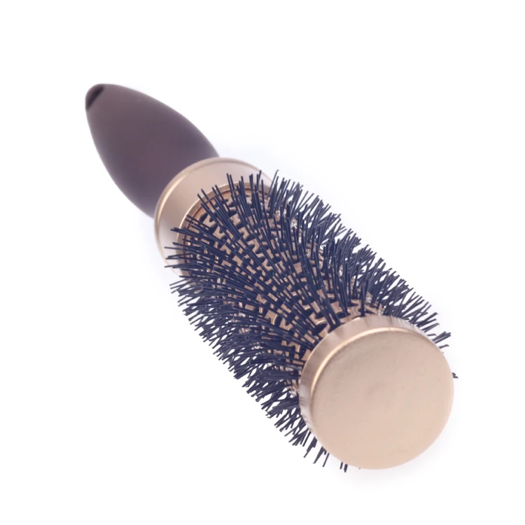 EUREKA 8616CEG-BR Aluminum Barrel Hair Brush Heat-resistant Ceramic Painting Brush Anti-slide Handle Round Hair Brush