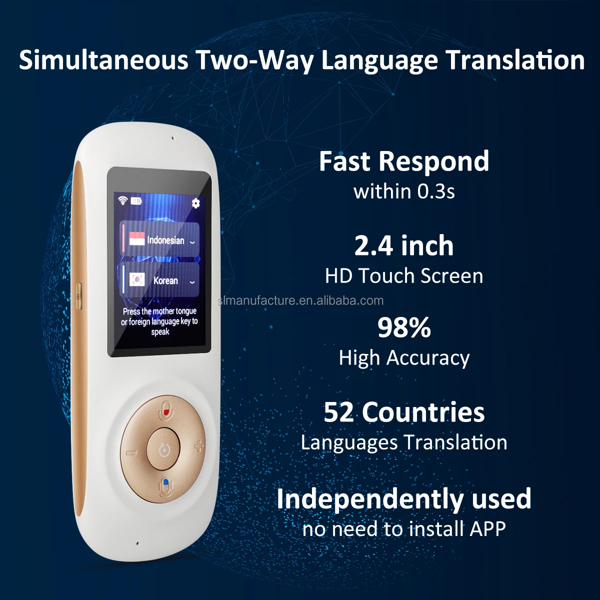 52 Languages Quality Simultaneous Electronic Translator Portable Voice