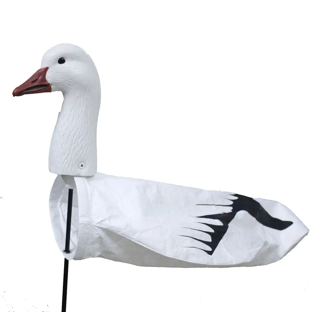 New White Hunting Goose Decoys Soft Eva Snow Goose Windsock Flapping
