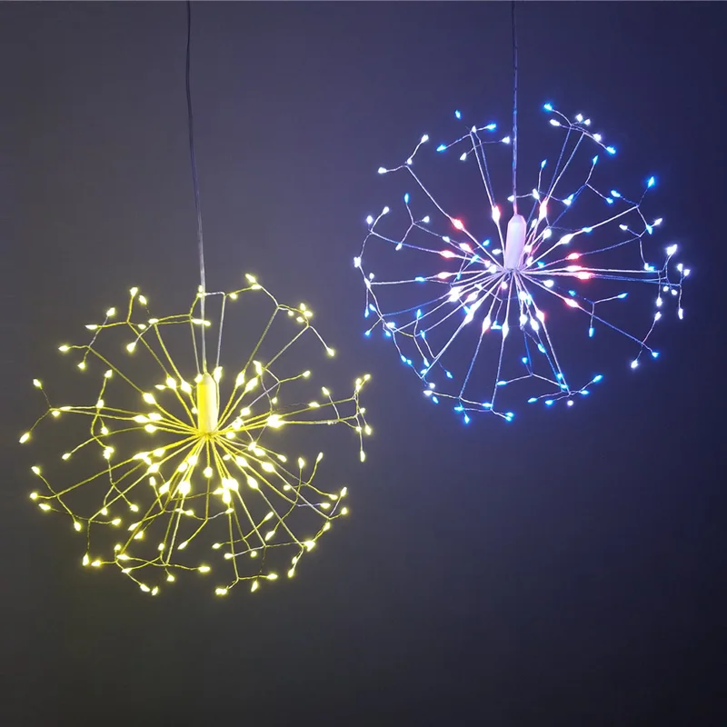 DIY Dandelion LED Fairy String Light Battery Starburst Holiday Light With Remote Control Decoration for Garden Room Party