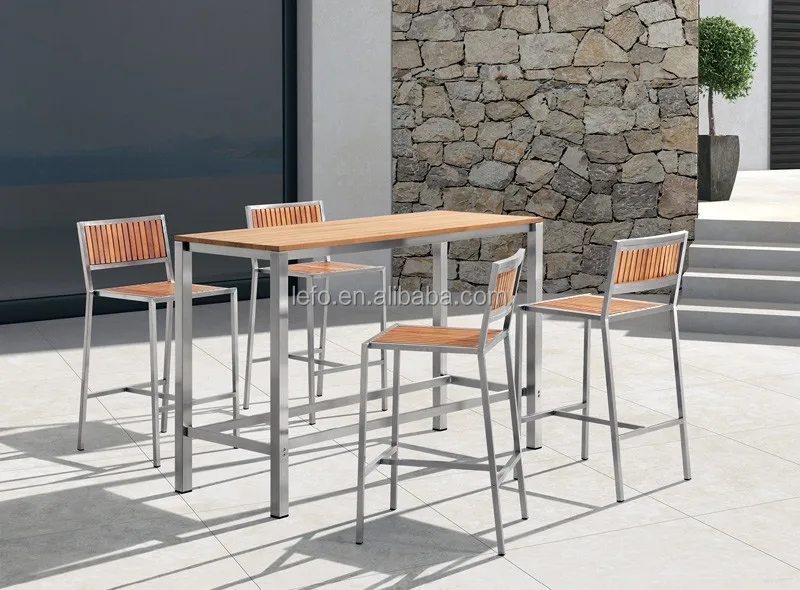 Outdoor Furniture Rattan Wicker Rattan Bar Chair Table Set Barstool