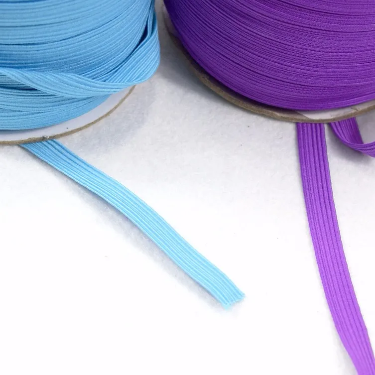 Garment Accessory Colorful Thin Knitted Elastic Band Polyester Elastic