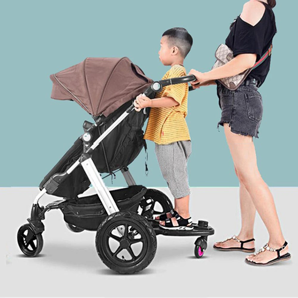 with 90 Degrees Rotate,Baby Auxiliary Pedal Second Artifact Trailer,Holds Children Up to 25kg AYW Stroller Board,Adjustable Height Glider Board Child Rider Attachment 1PC, A 