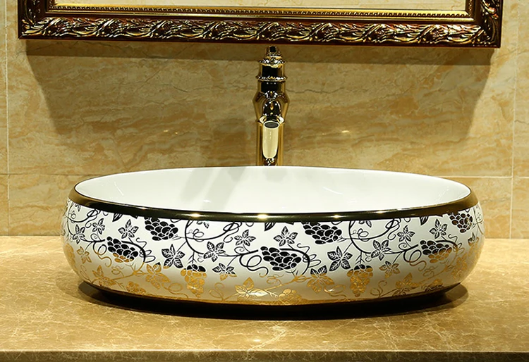 意大利设计圆形陶瓷浴室水槽洗手盆