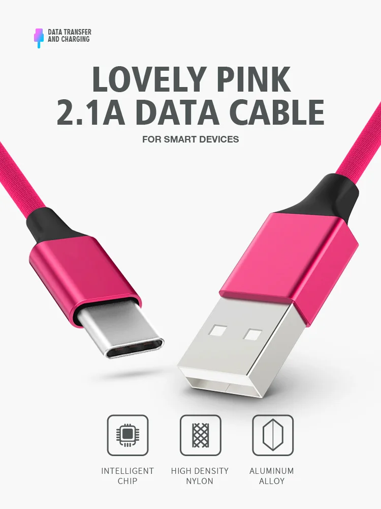 wholesale type c to usb cable nylon braided type c data cable - ANKUX.COM