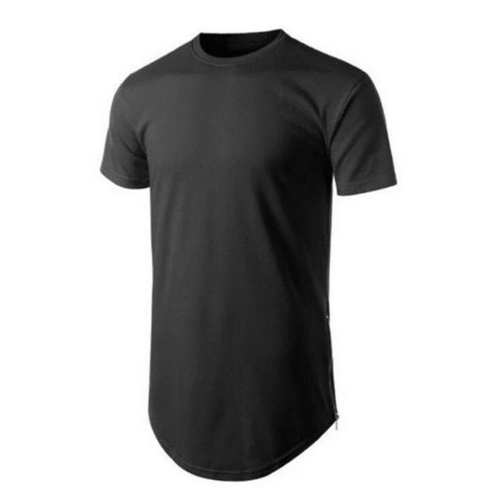 T-shirt con linea lunga, T-shirt in cotone a maniche corte, T-shirt con orlo curvo, fscaps.jpg