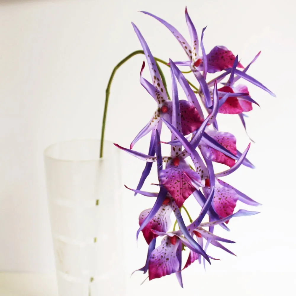Artificial Red Orchid Stems Arrangement Flowers Artificial Flowers Silk